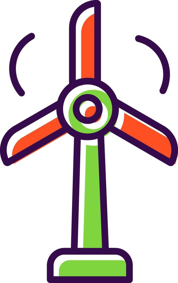 Wind Turbine filled Design Icon vector