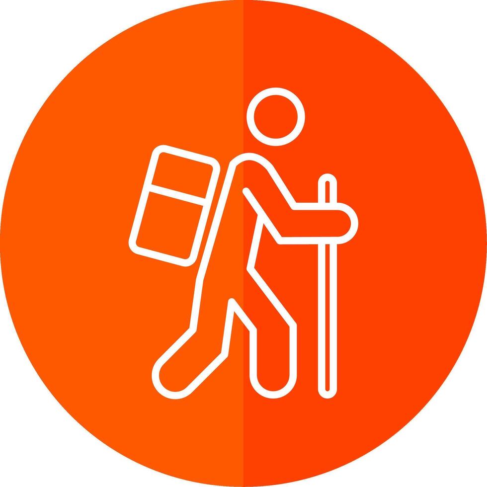 Hiking Line Yellow White Icon vector