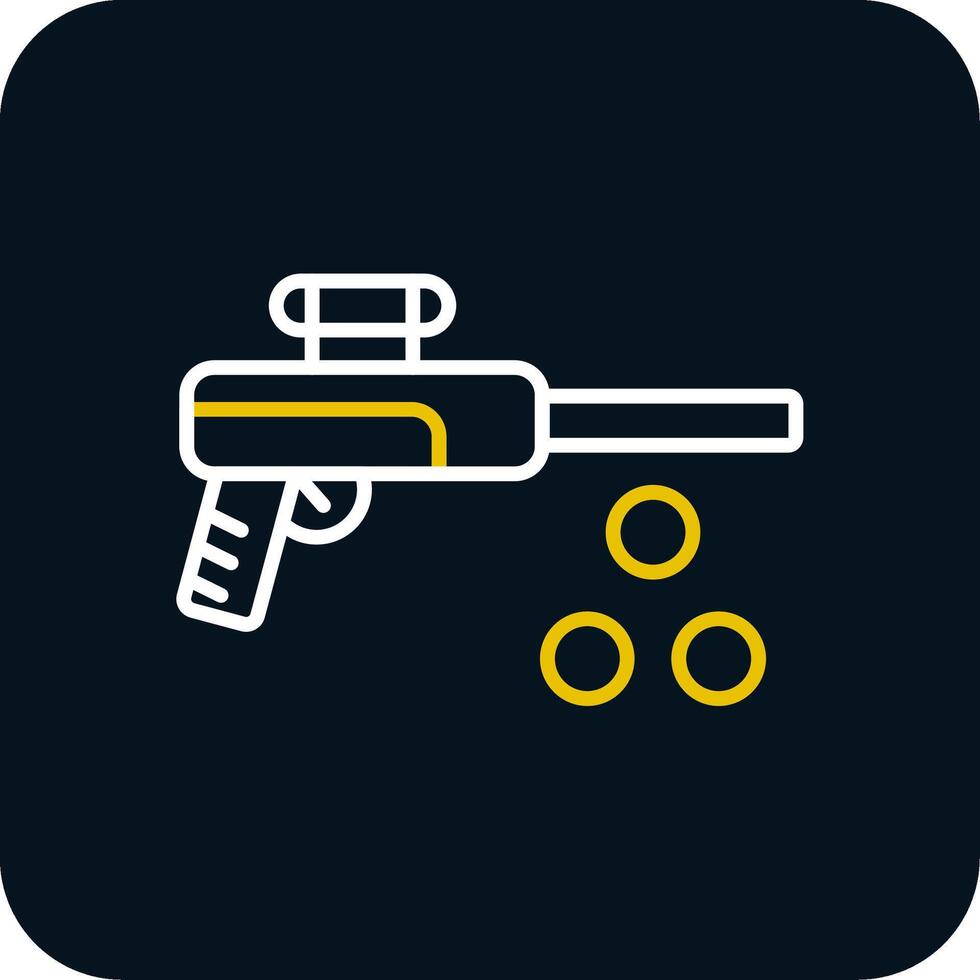 Paintbal Line Yellow White Icon vector