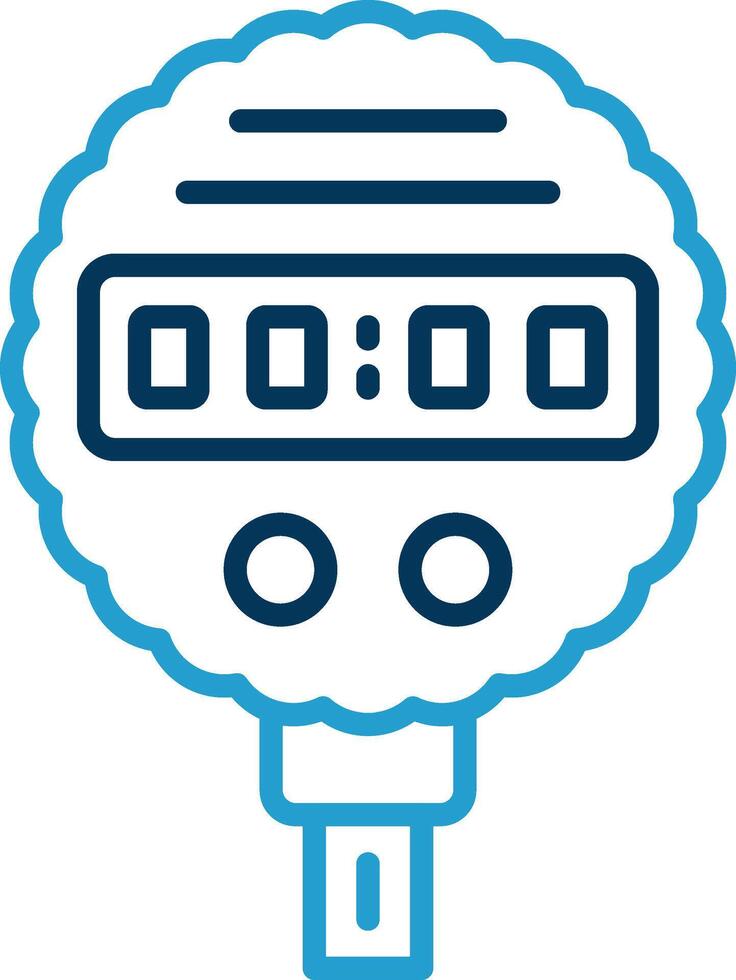 Pressure Gauge Line Blue Two Color Icon vector