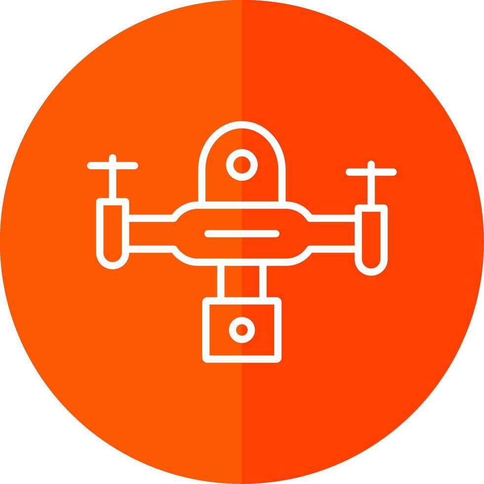 Drone Line Yellow White Icon vector