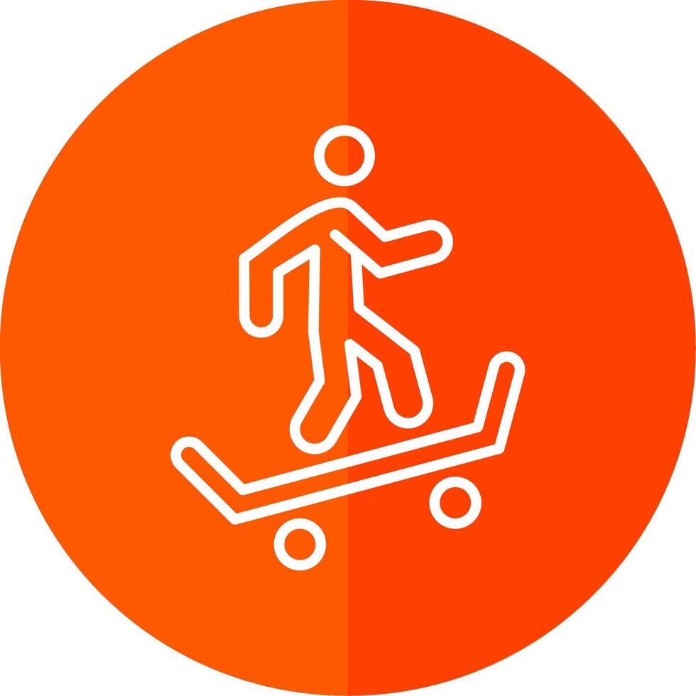 Skateboarding Line Yellow White Icon vector
