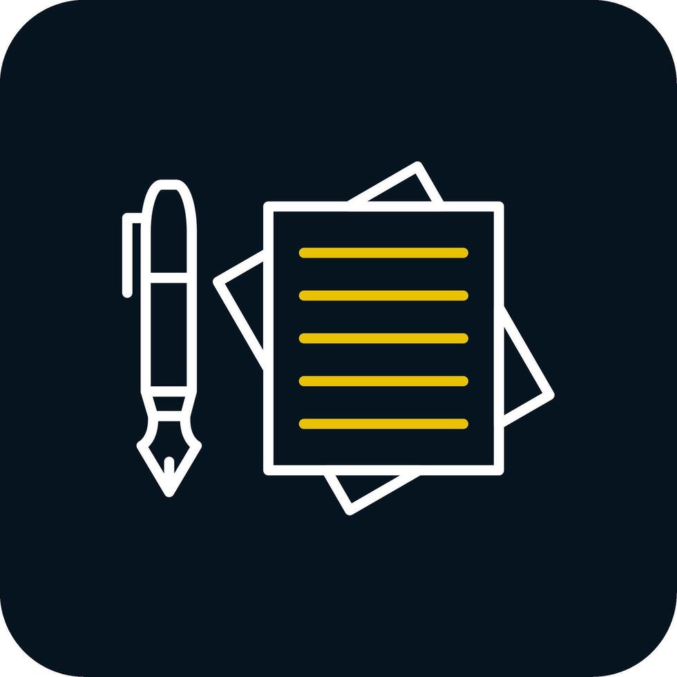 Notes Line Yellow White Icon vector