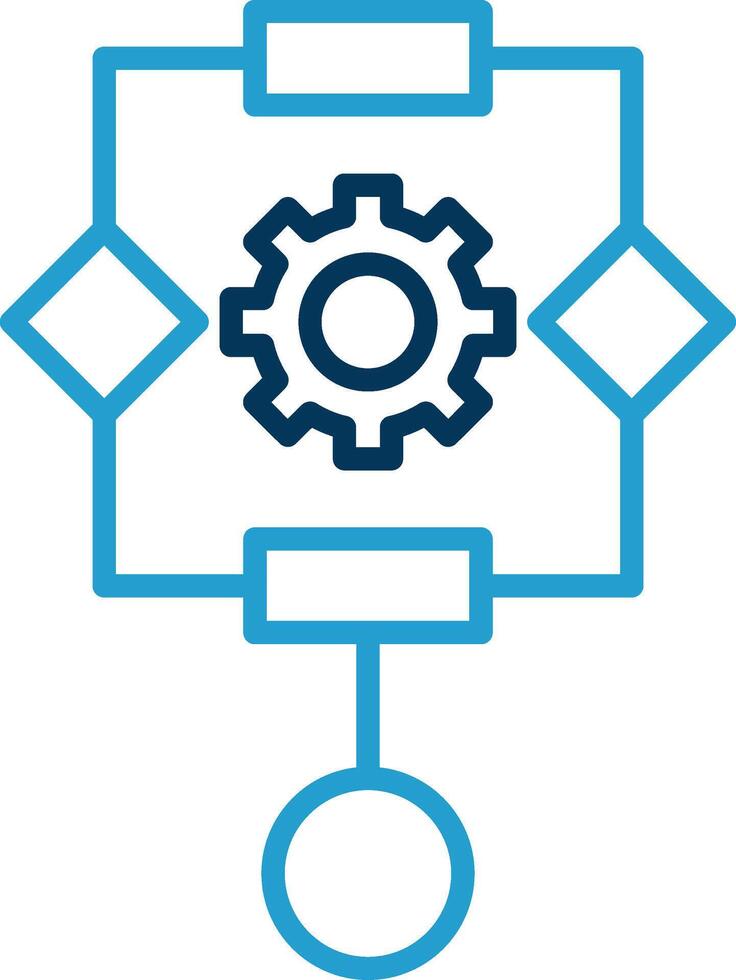 Algorithm Line Blue Two Color Icon vector