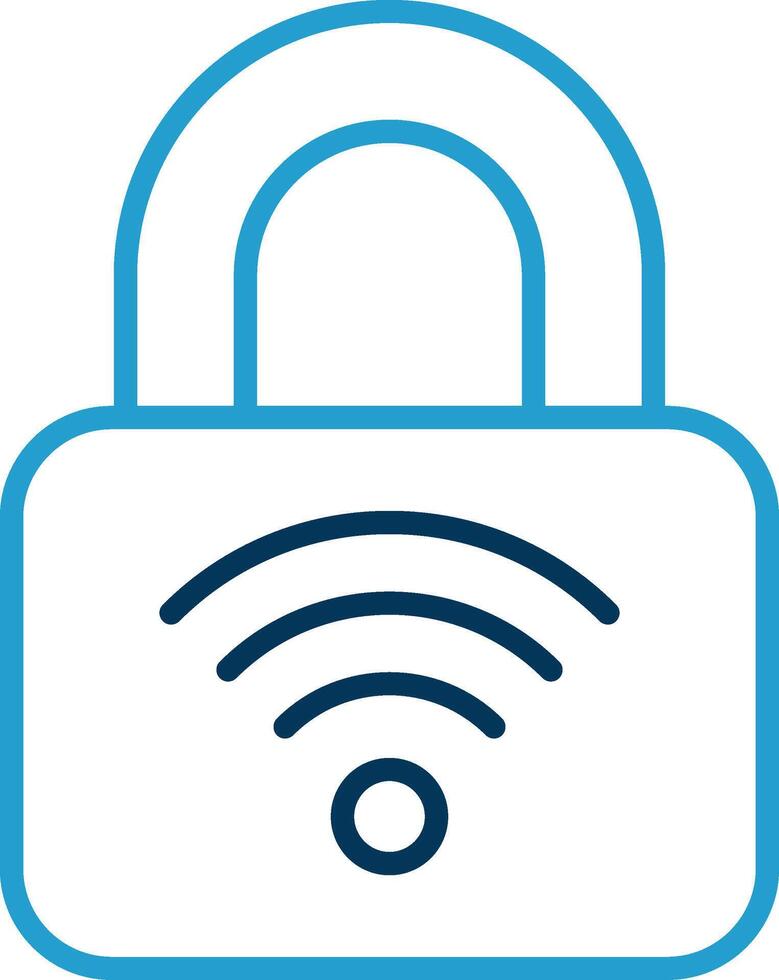 Padlock Line Blue Two Color Icon vector
