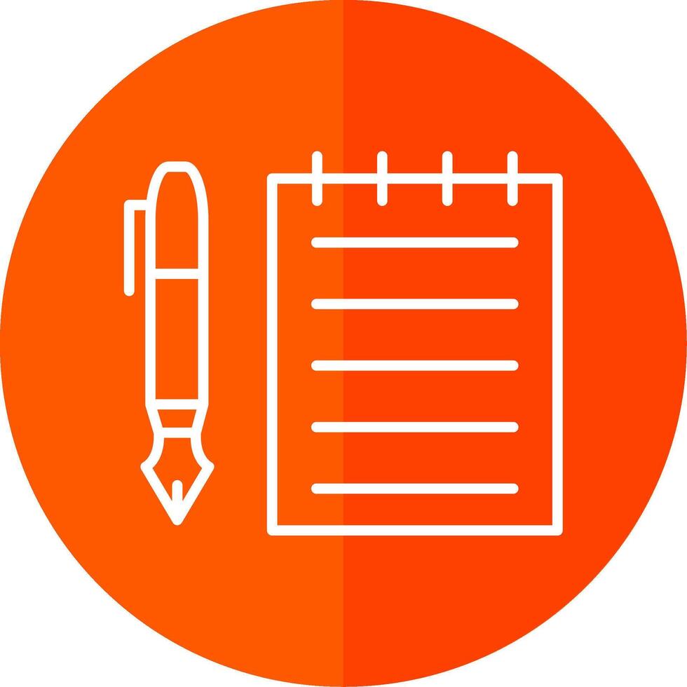 Notes Line Yellow White Icon vector