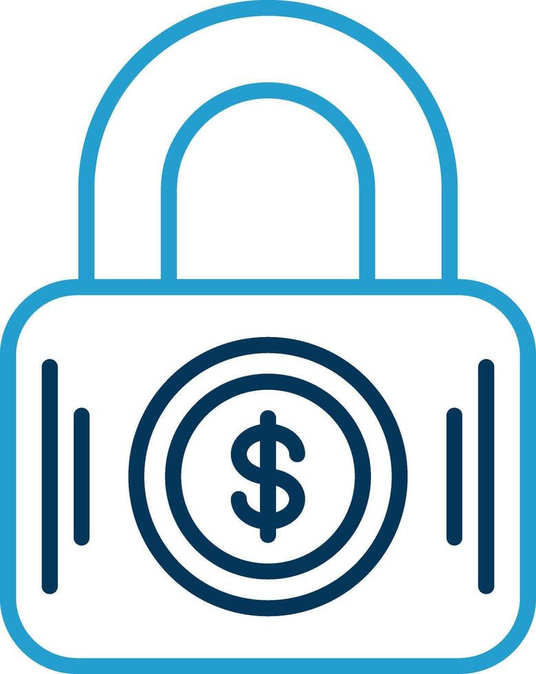 Padlock Line Blue Two Color Icon vector