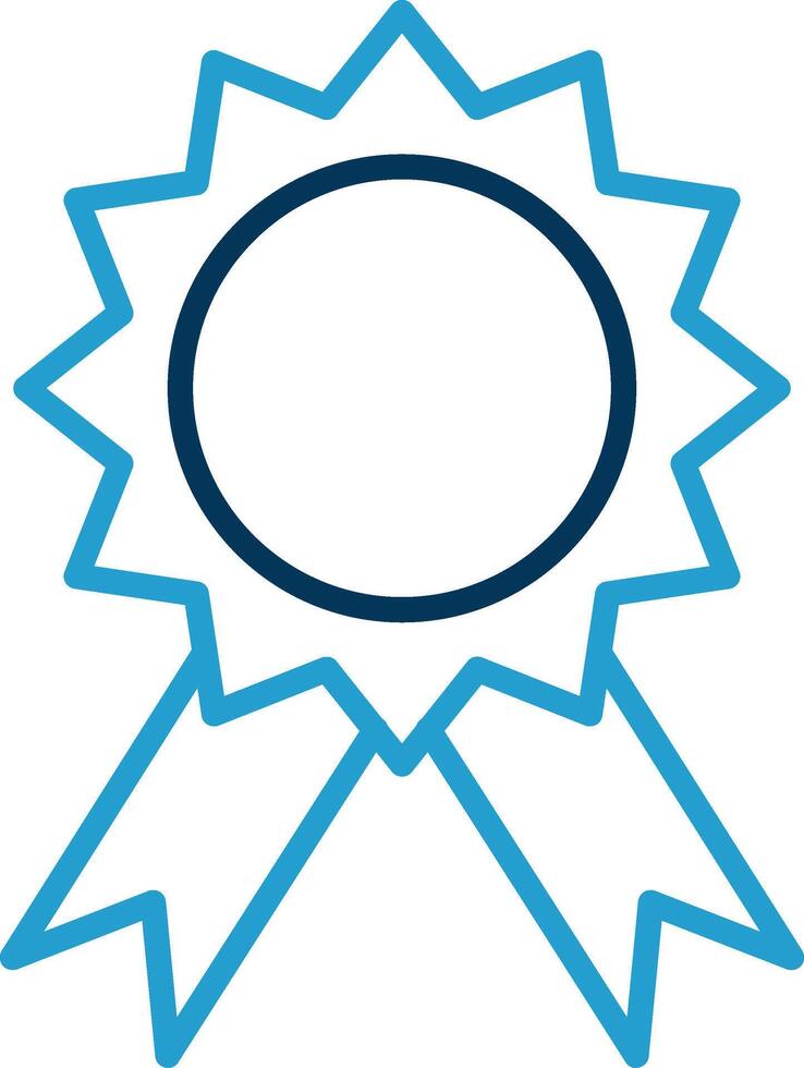 Badge Line Blue Two Color Icon vector