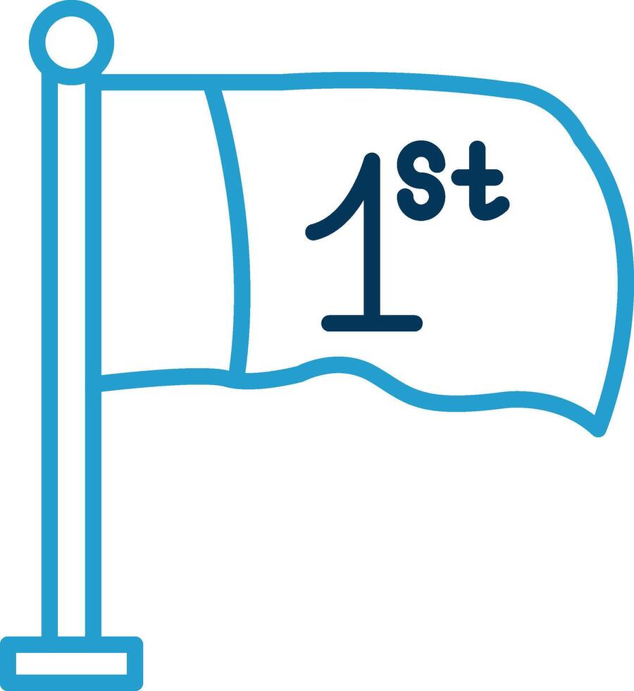 Flag Line Blue Two Color Icon vector