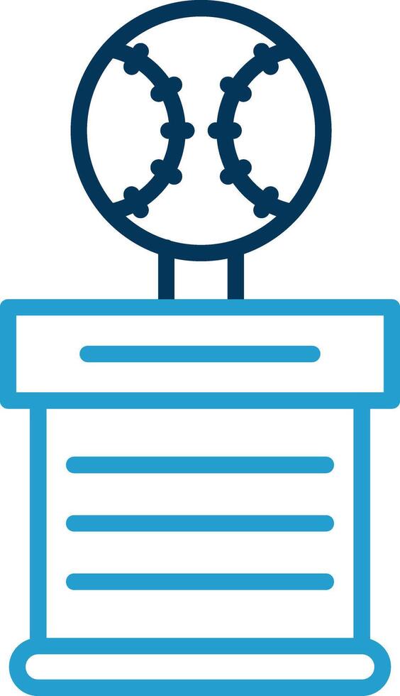 Baseball Line Blue Two Color Icon vector