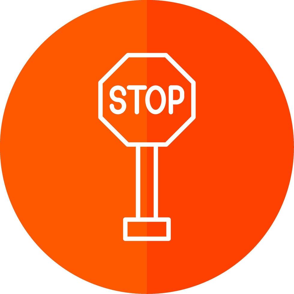 Stop Sign Line Yellow White Icon vector