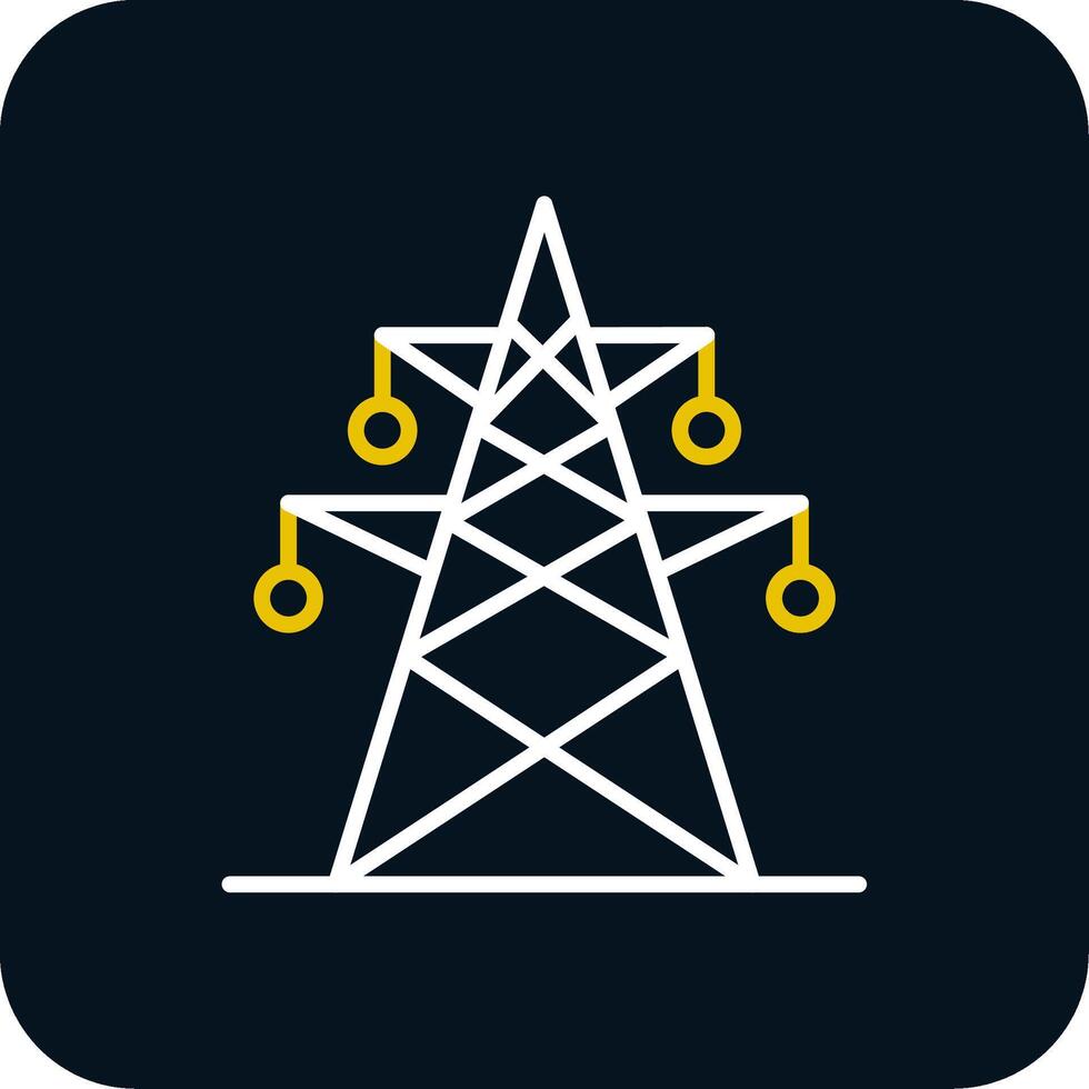 Electric Tower Line Yellow White Icon vector