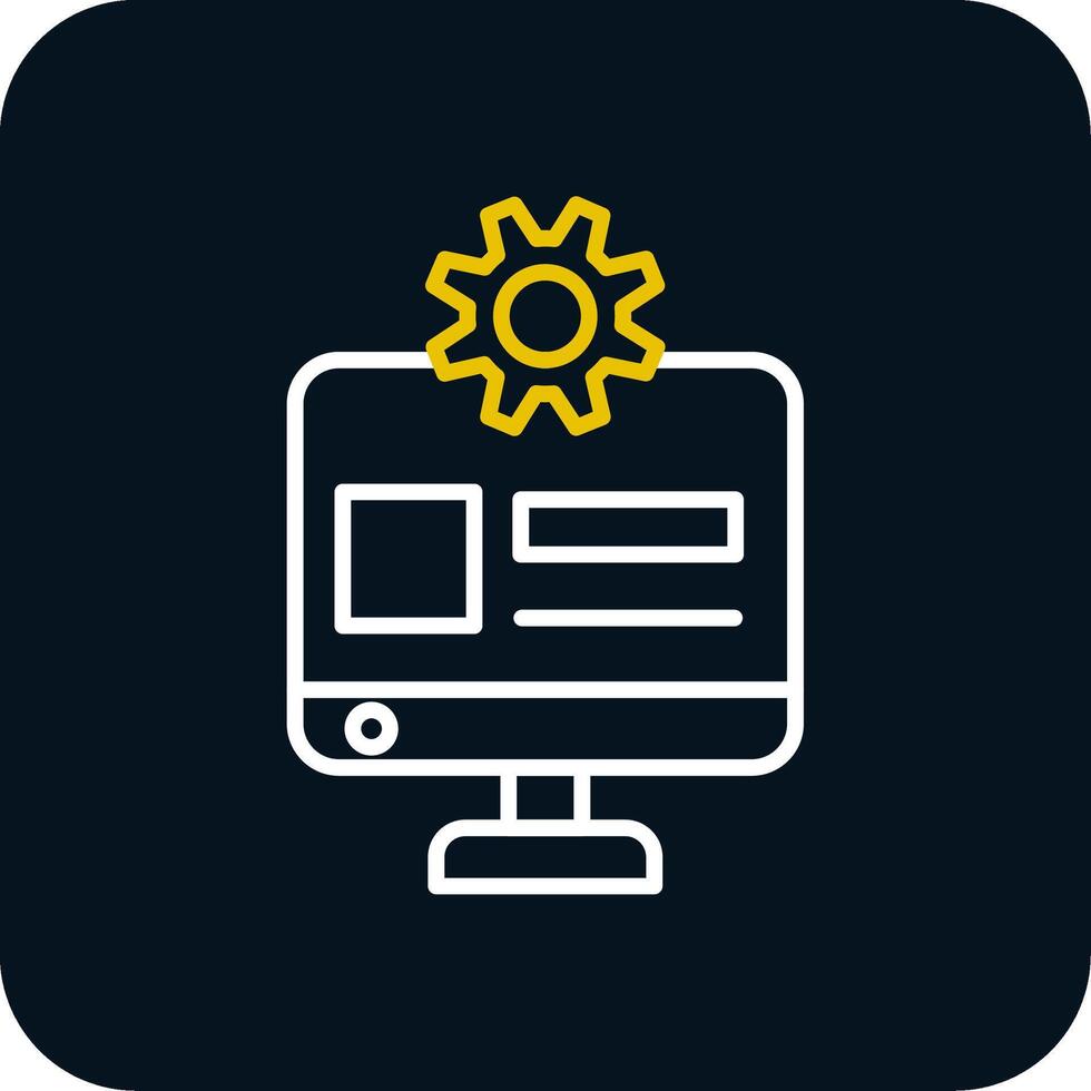 Web Administrator Line Yellow White Icon vector