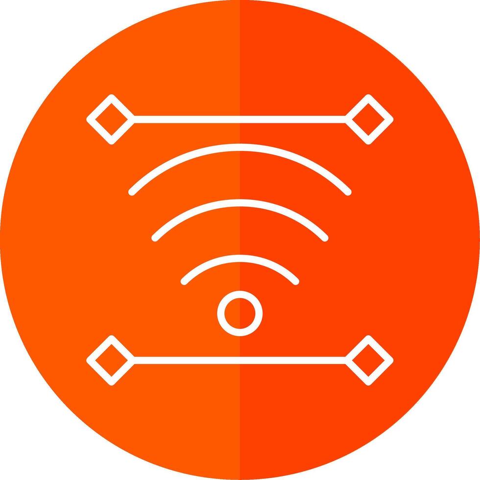 Wireless Line Yellow White Icon vector