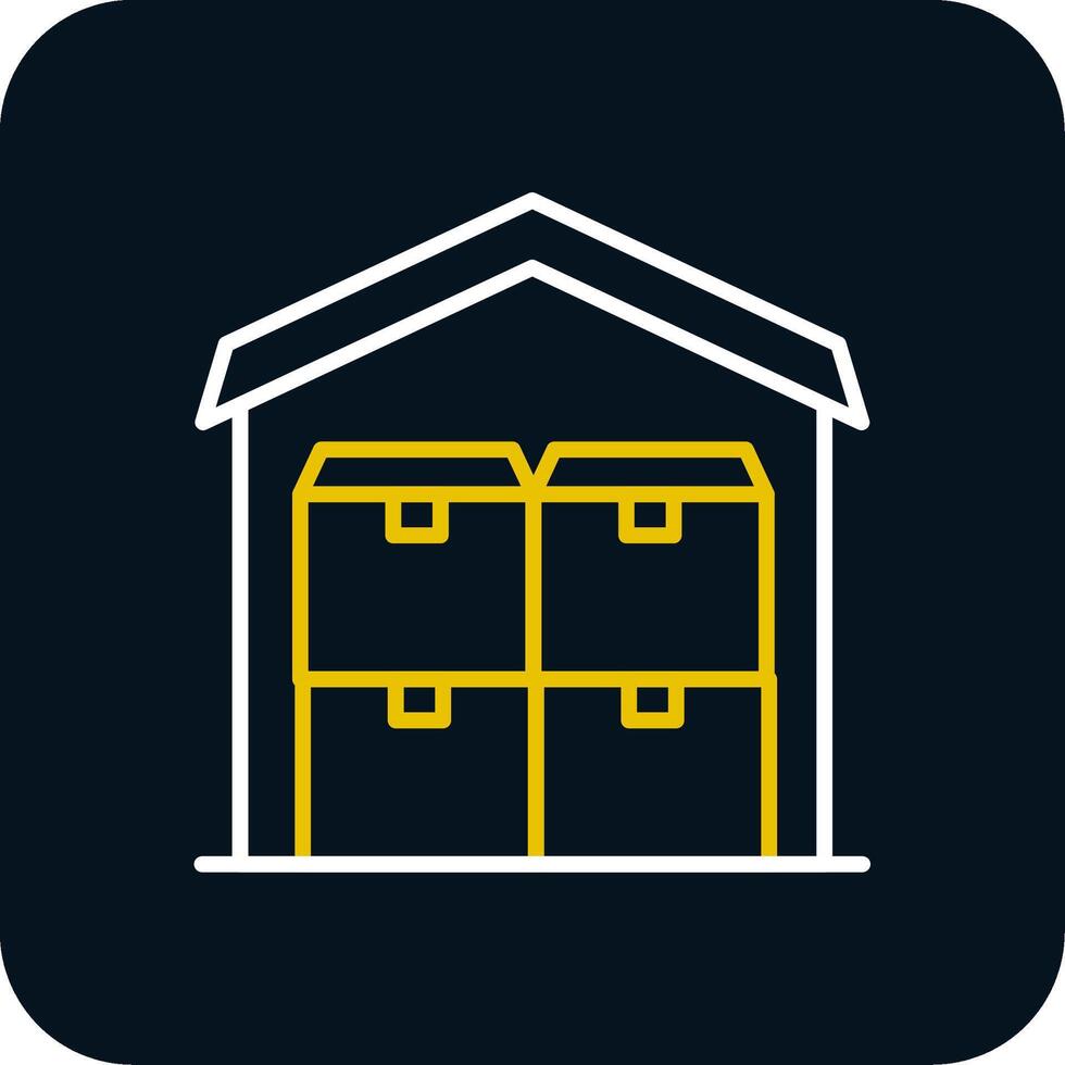 Commercial Warehouse Line Yellow White Icon vector