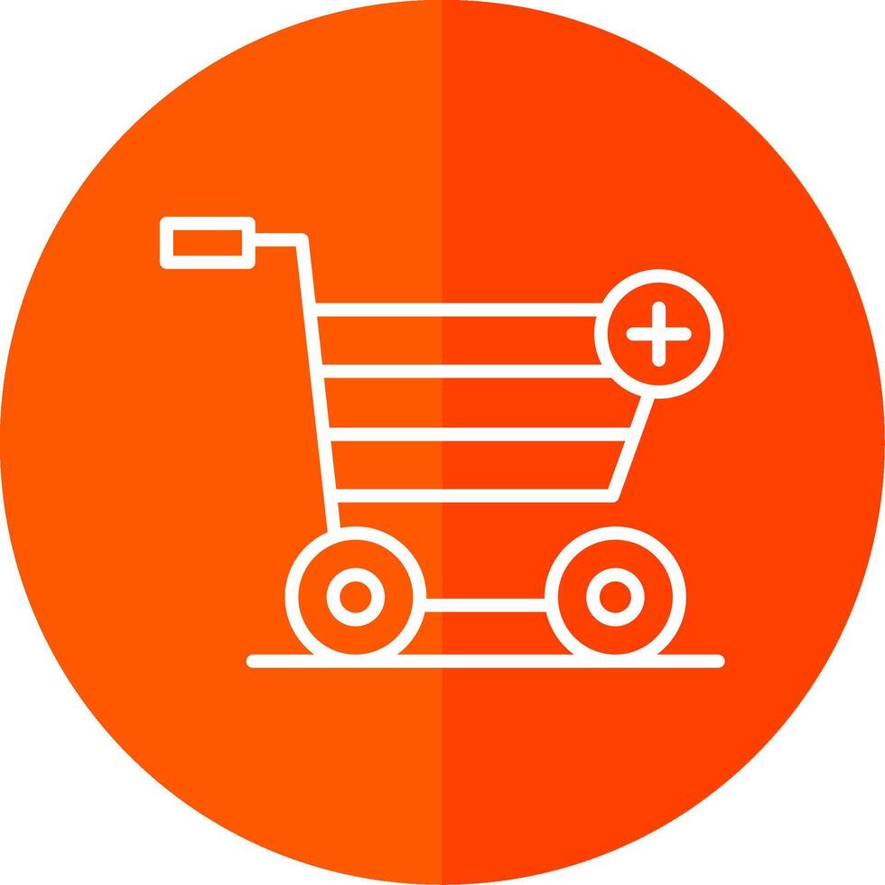 Add to Cart Line Yellow White Icon vector