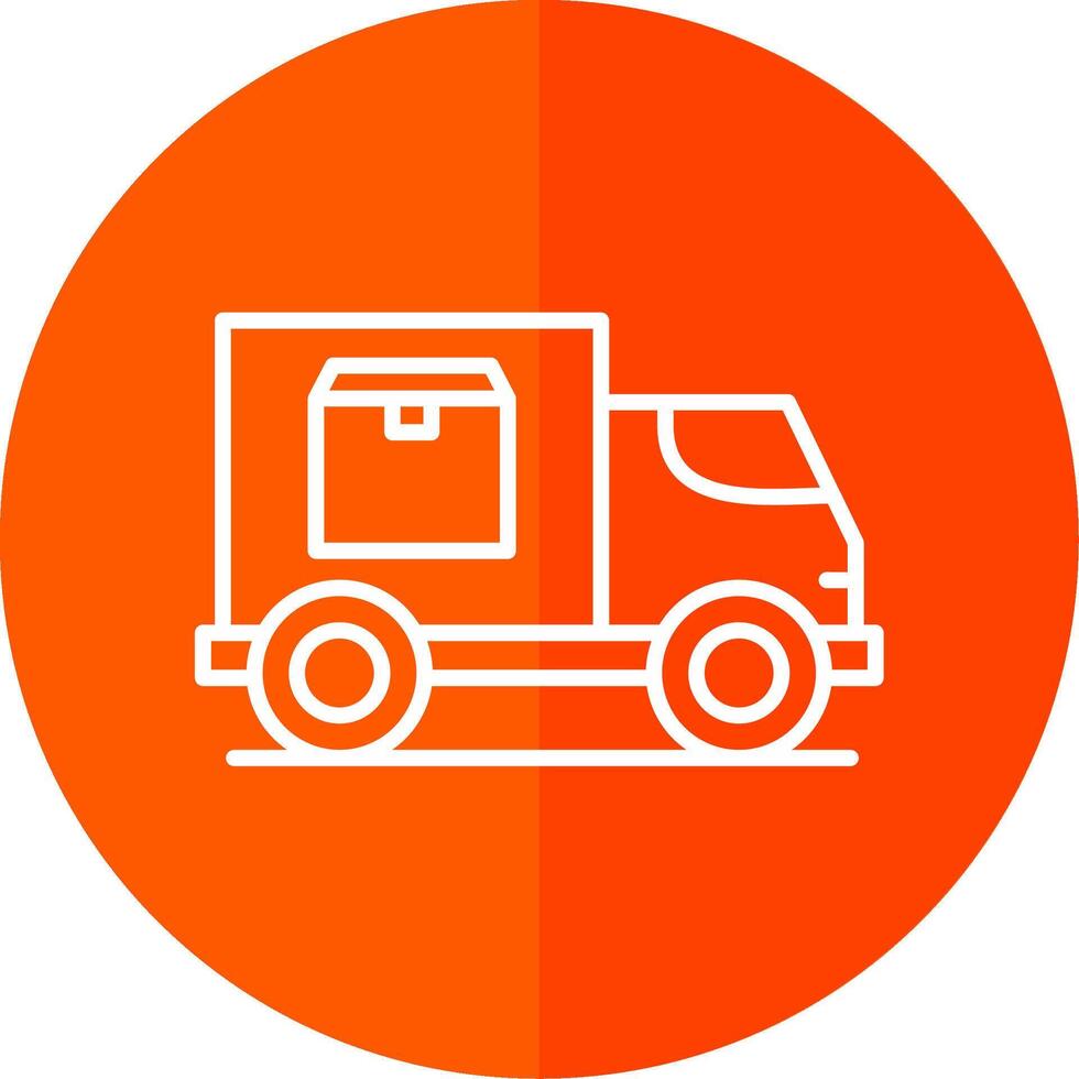 Delivery Truck Line Yellow White Icon vector