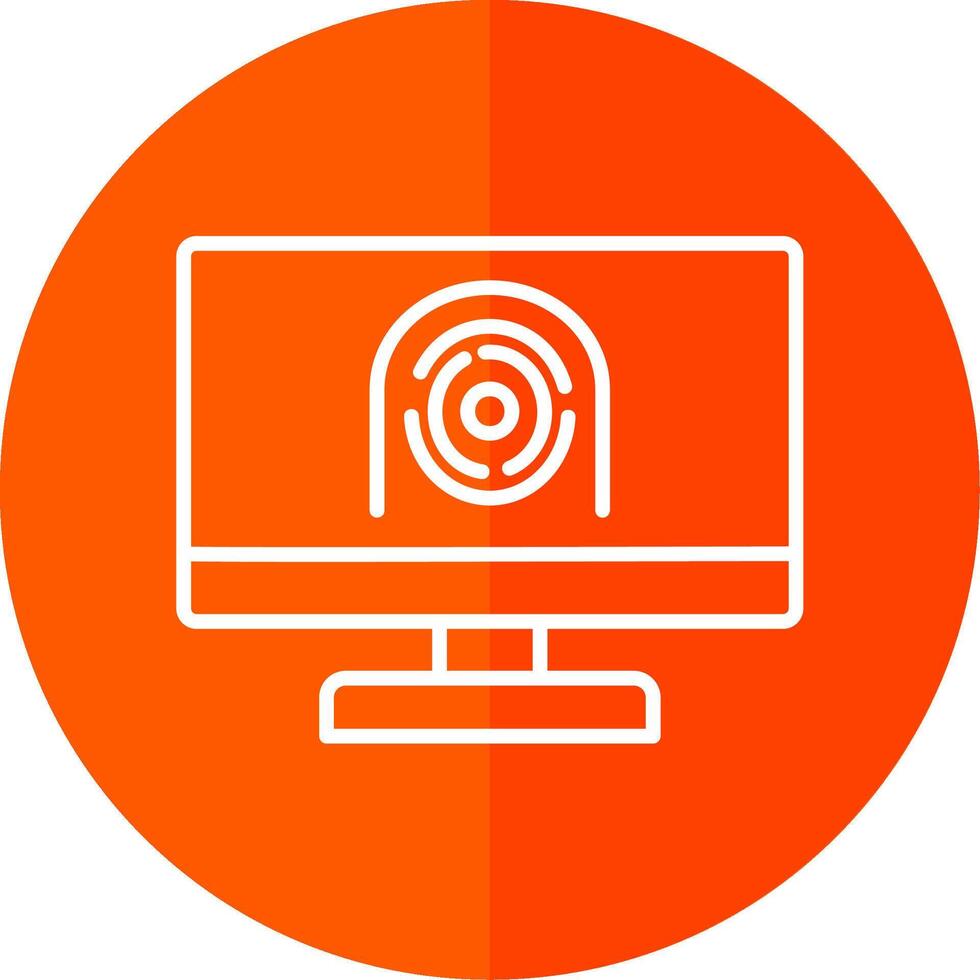 Security Computer Faceprint Line Yellow White Icon vector