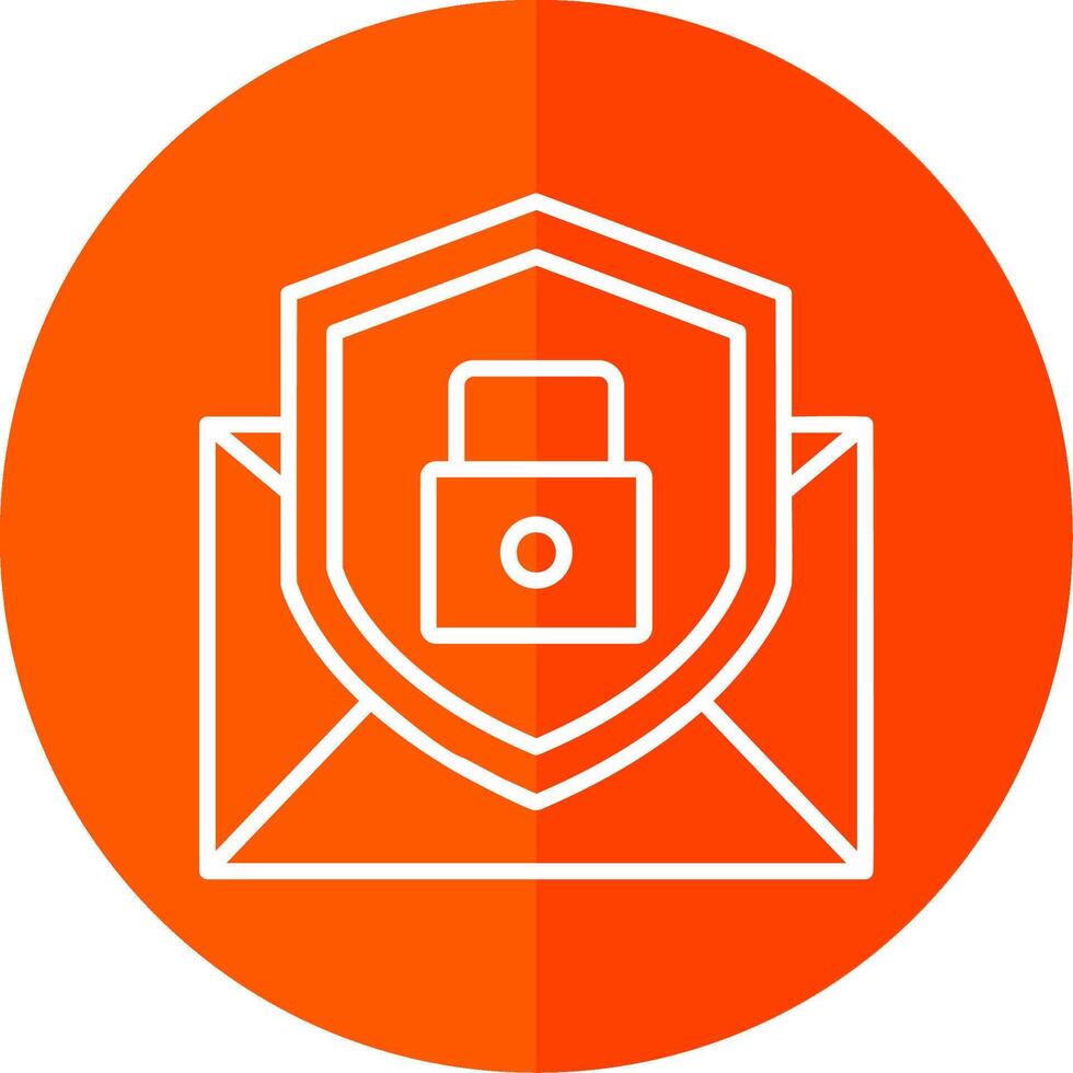 Email Protection Line Yellow White Icon vector