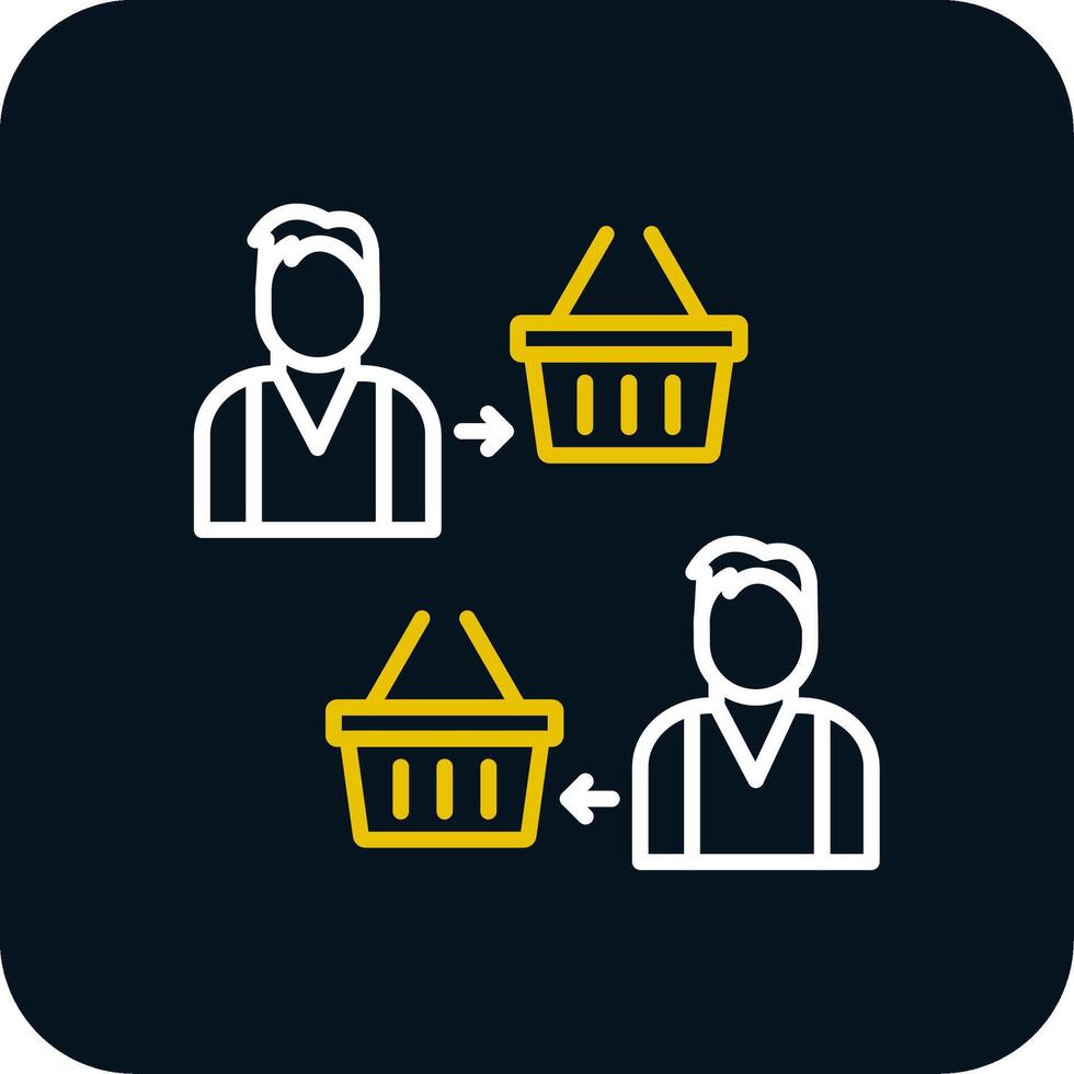 Reseller Line Yellow White Icon vector