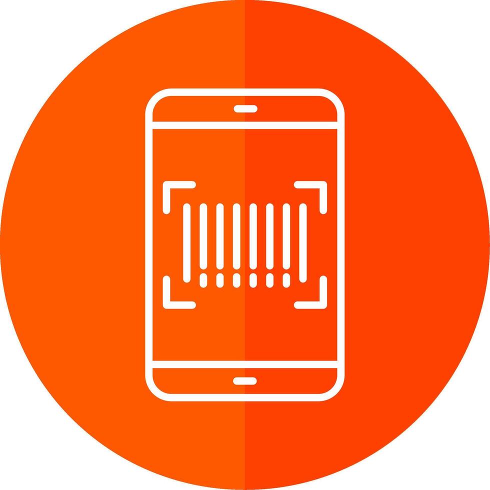 Barcode Scan Line Yellow White Icon vector
