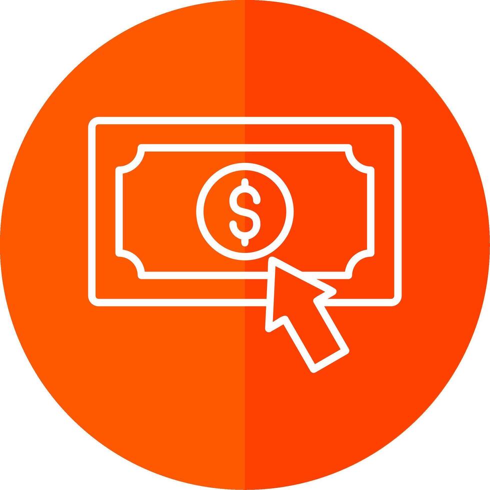 Pay Per Click Line Yellow White Icon vector