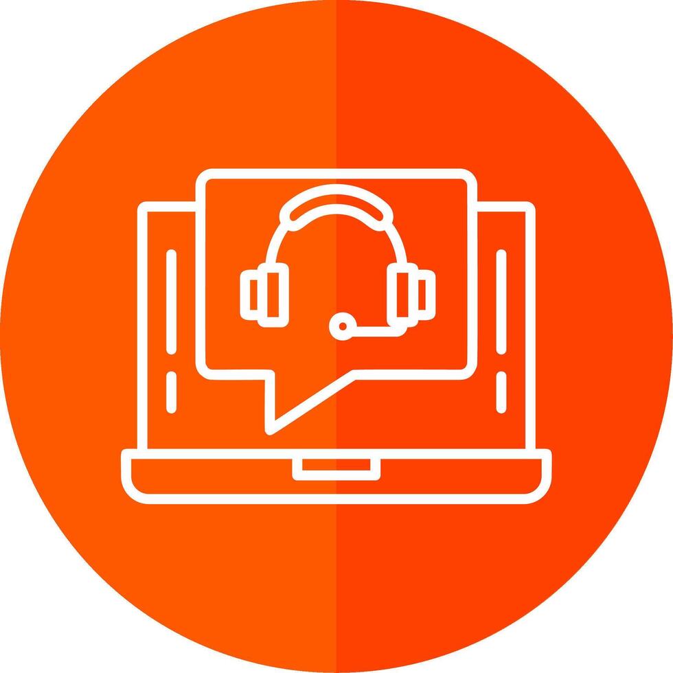 Support Call Line Yellow White Icon vector