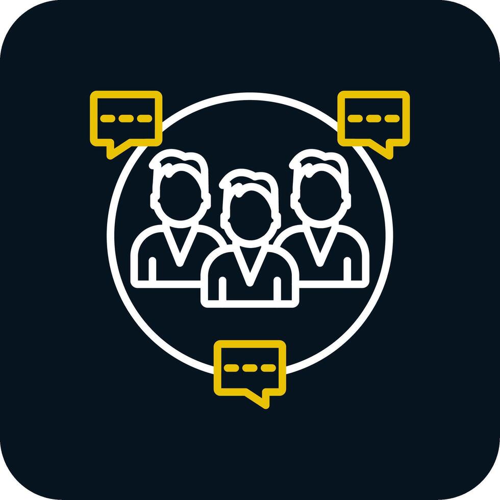 Seo Group Chat Line Yellow White Icon vector