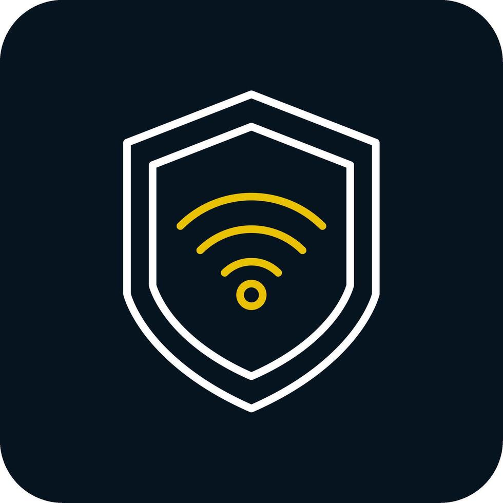 Wifi seguridad línea amarillo blanco icono vector