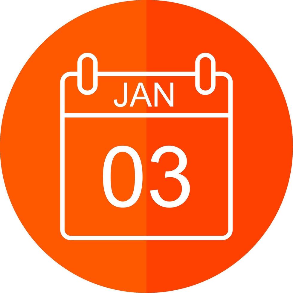 January Line Yellow White Icon vector