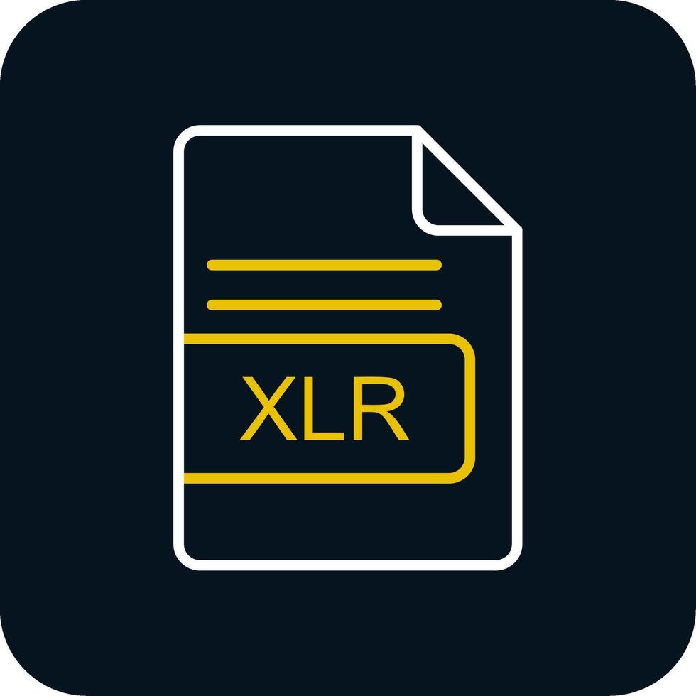xlr archivo formato línea amarillo blanco icono vector