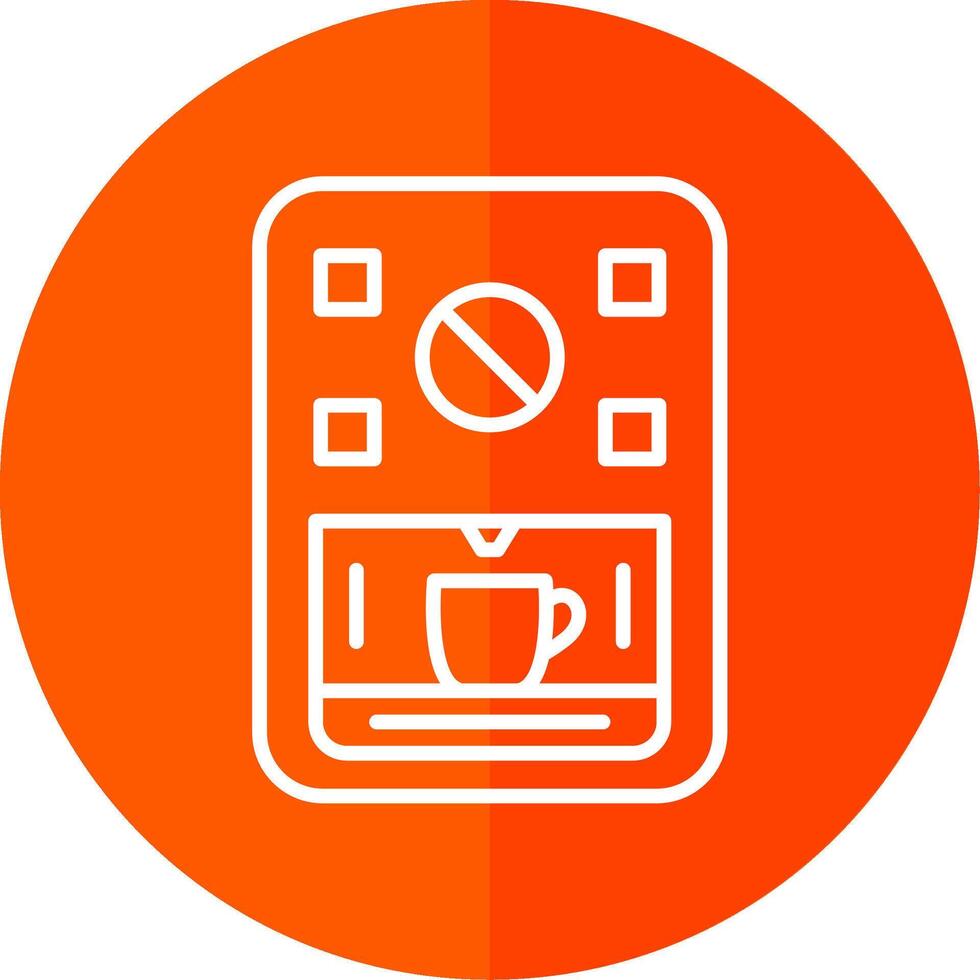 Coffee Machine Line Yellow White Icon vector