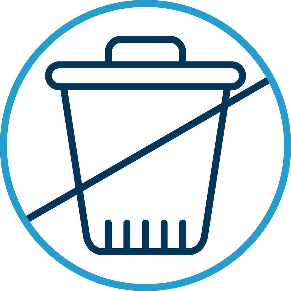 Zero Waste Line Blue Two Color Icon vector