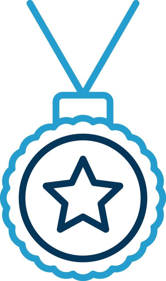 Medal Line Blue Two Color Icon vector