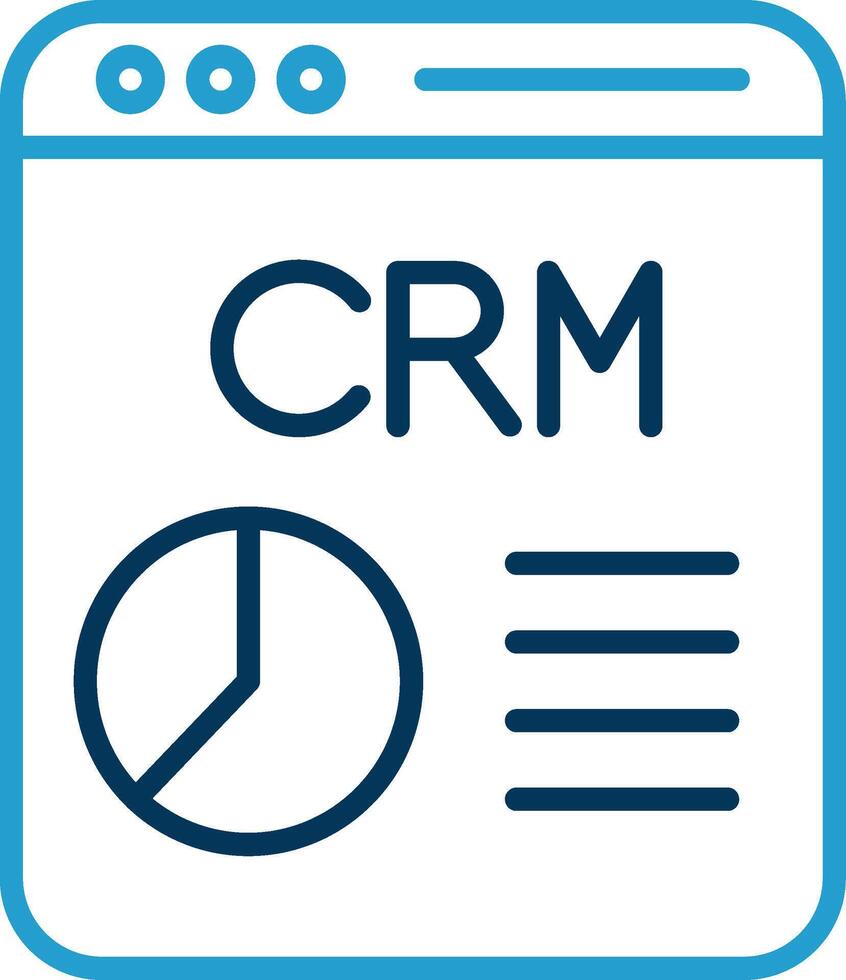 crm línea azul dos color icono vector