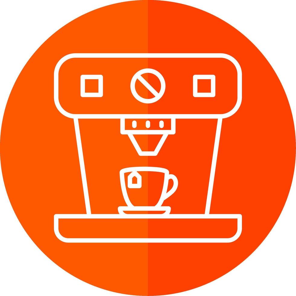 Coffee Machine Line Yellow White Icon vector
