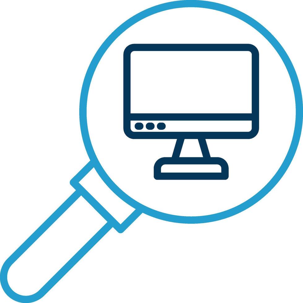 Audit Line Blue Two Color Icon vector