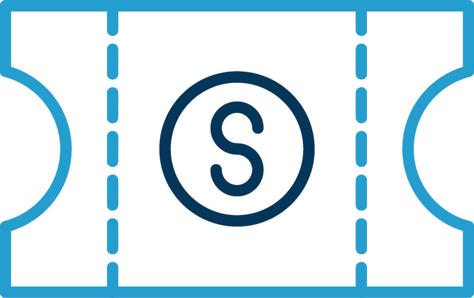 Voucher Line Blue Two Color Icon vector