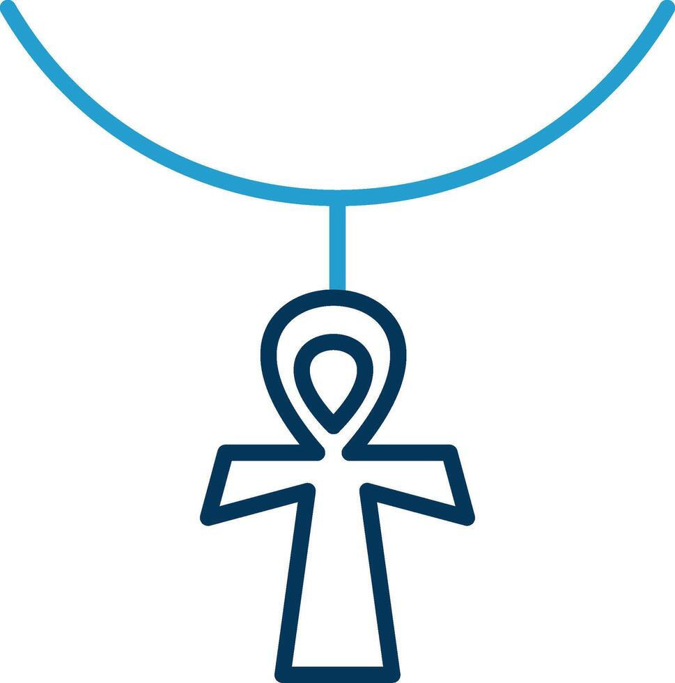 Ankh Line Blue Two Color Icon vector