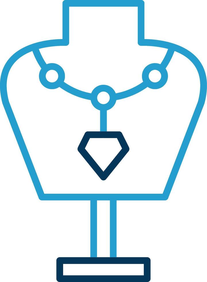 Mannequin Line Blue Two Color Icon vector