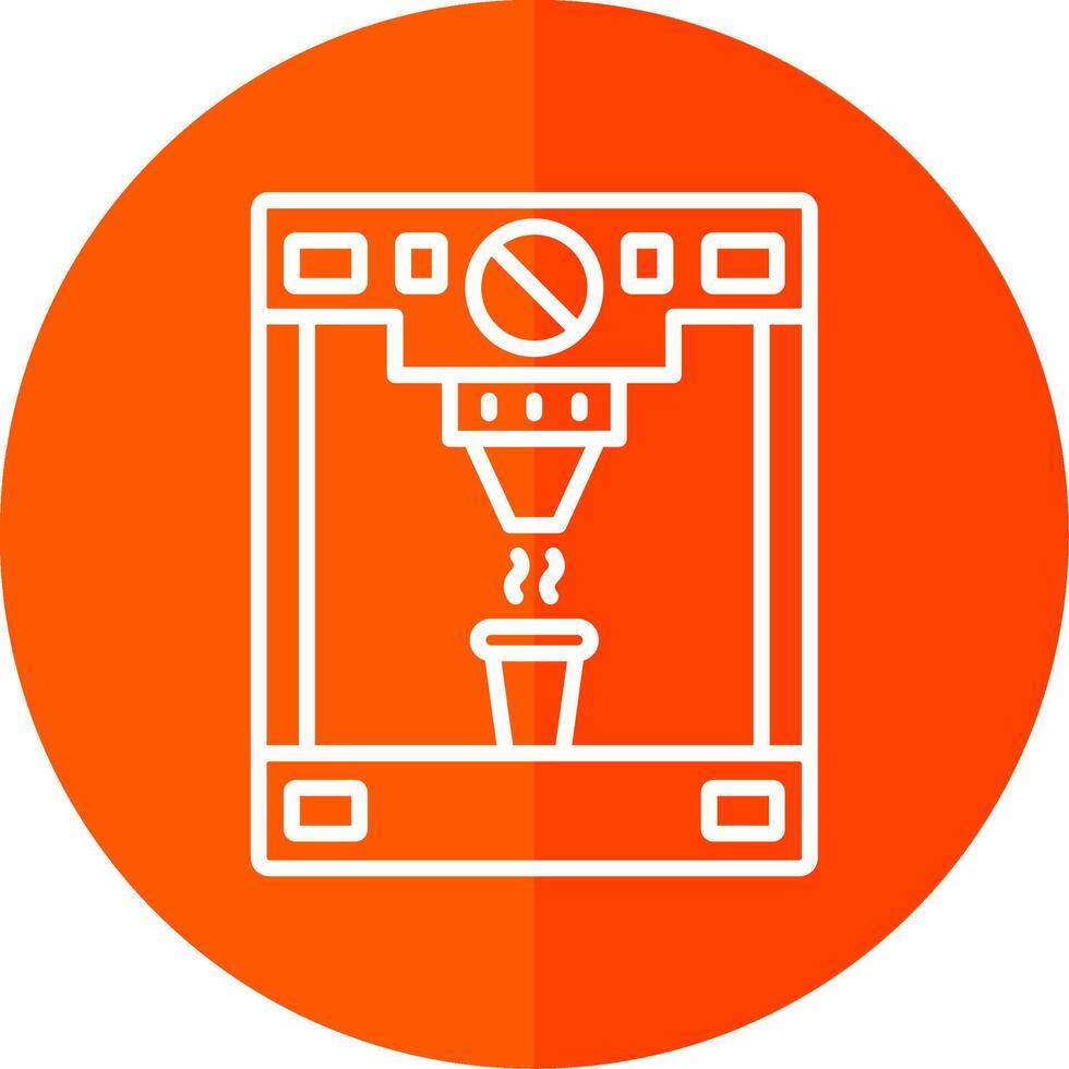 Coffee Machine Line Yellow White Icon vector