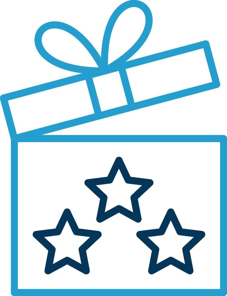 Surprise Box Line Blue Two Color Icon vector