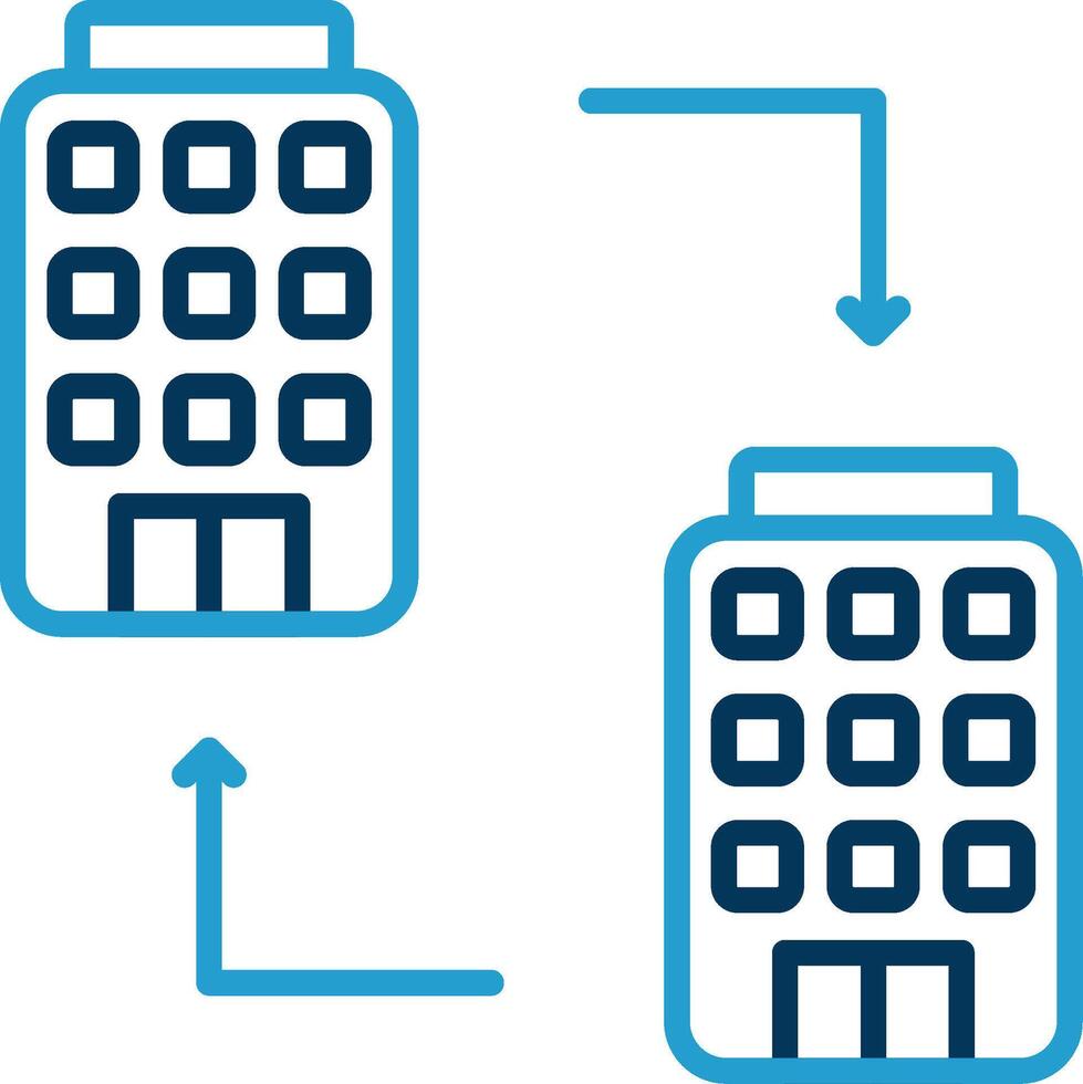 B2b Line Blue Two Color Icon vector