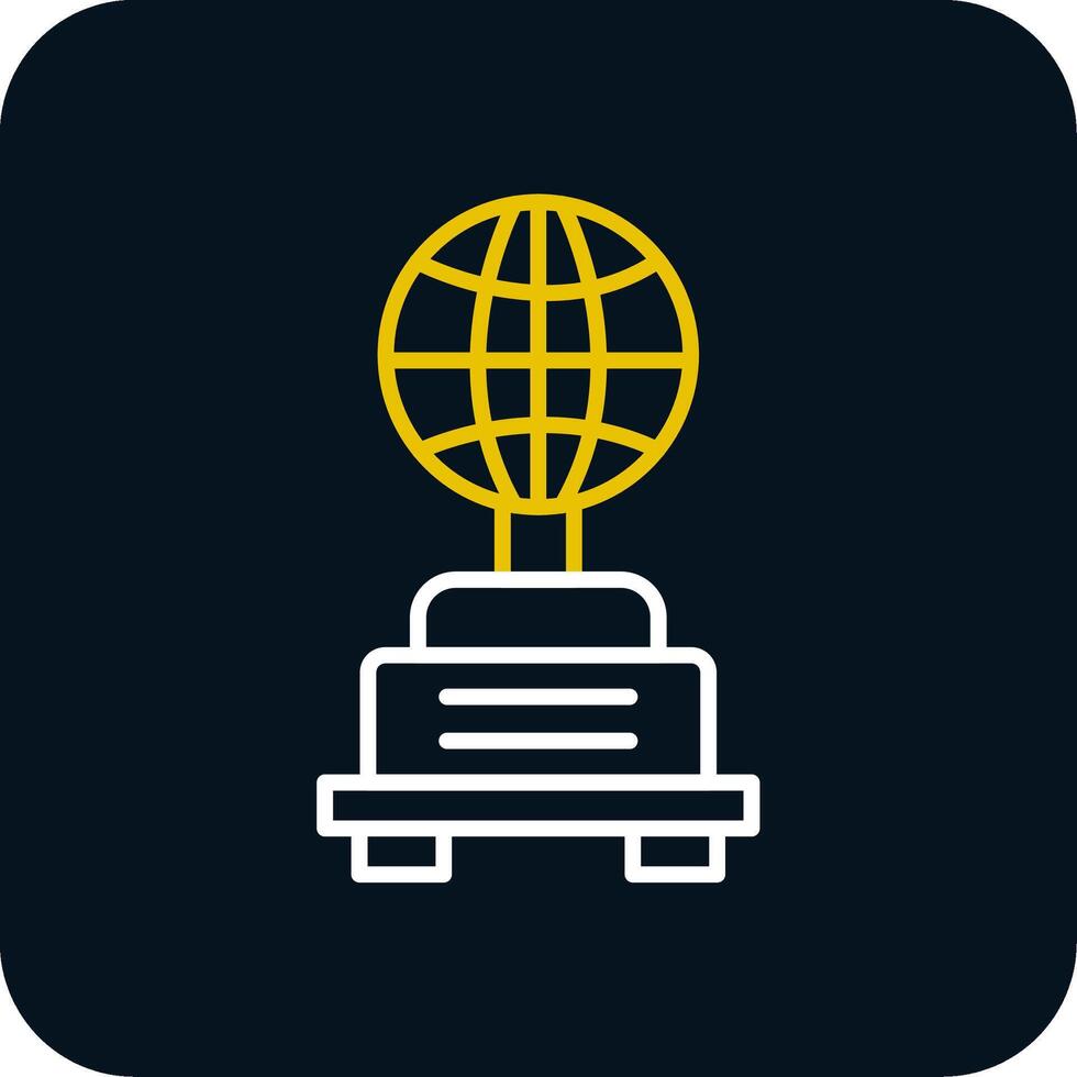 Globe Line Yellow White Icon vector