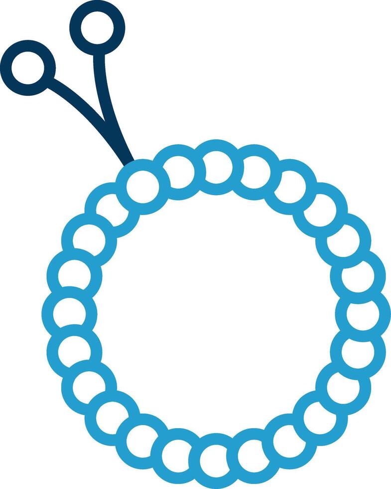 Beads Line Blue Two Color Icon vector