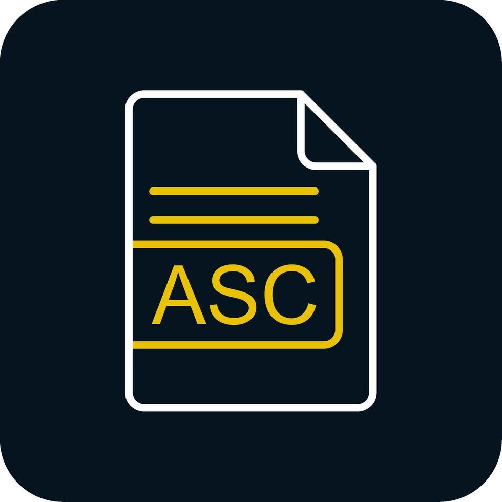 asc archivo formato línea amarillo blanco icono vector