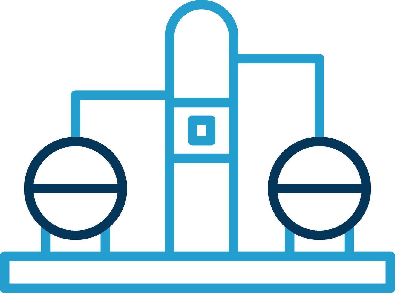 Refinery Line Blue Two Color Icon vector
