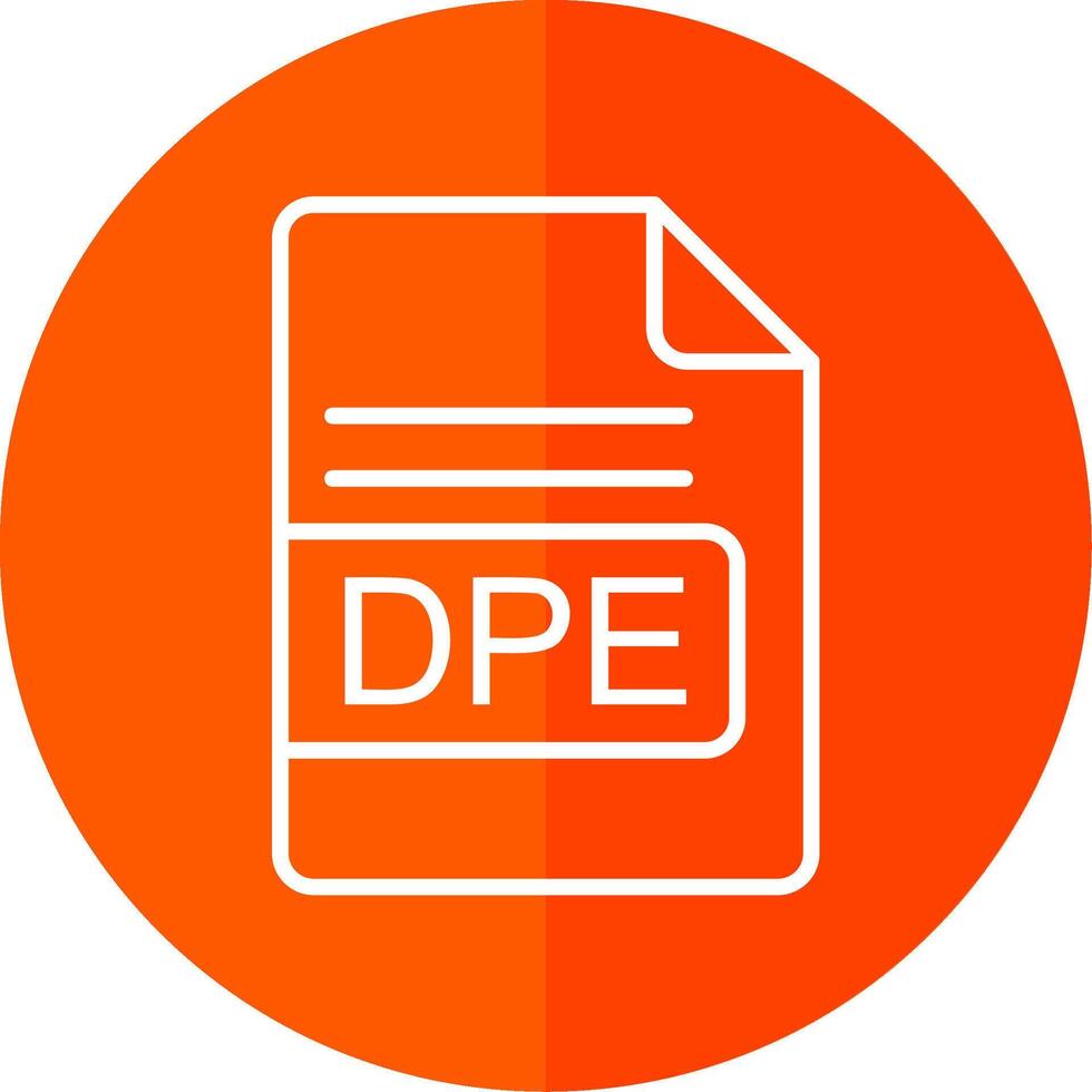 DPE File Format Line Yellow White Icon vector