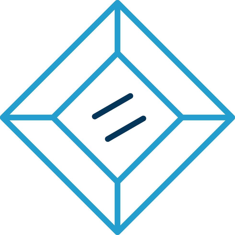 Gem Line Blue Two Color Icon vector