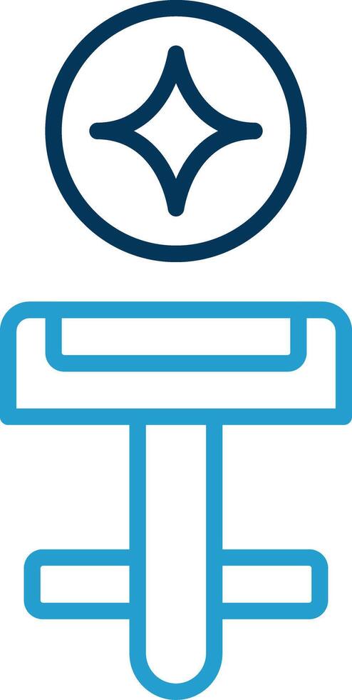 Cufflinks Line Blue Two Color Icon vector